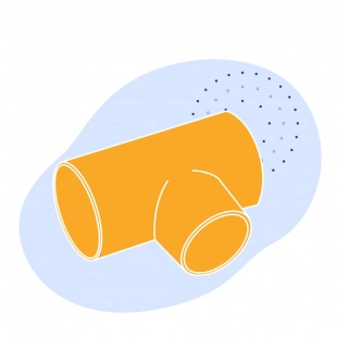 Тройник медный с направленным отводом 34 мм Cu-DHP ГОСТ 32590-2013