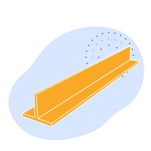 Алюминиевый профиль Т-образный 76x85x40x2 мм ВД17 ГОСТ 29296-92